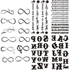 Черные Временные татуировки для женщин и мужчин, английские слова, искусственные татуировки, наклейки, минималистичные милые музыкальные ноты, татуировки, руки