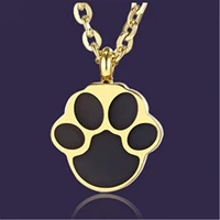 dog paw cremation jewelry stainless steel resin can be opened cats pet urn ashes necklace for men and women memorial pendant
