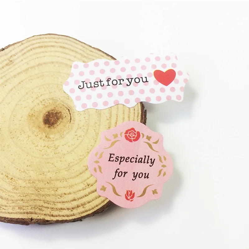 

600pcs/lot Lovely Flower Just For You With Multi-shape Label Stickers Creative Decor Gift Decoration