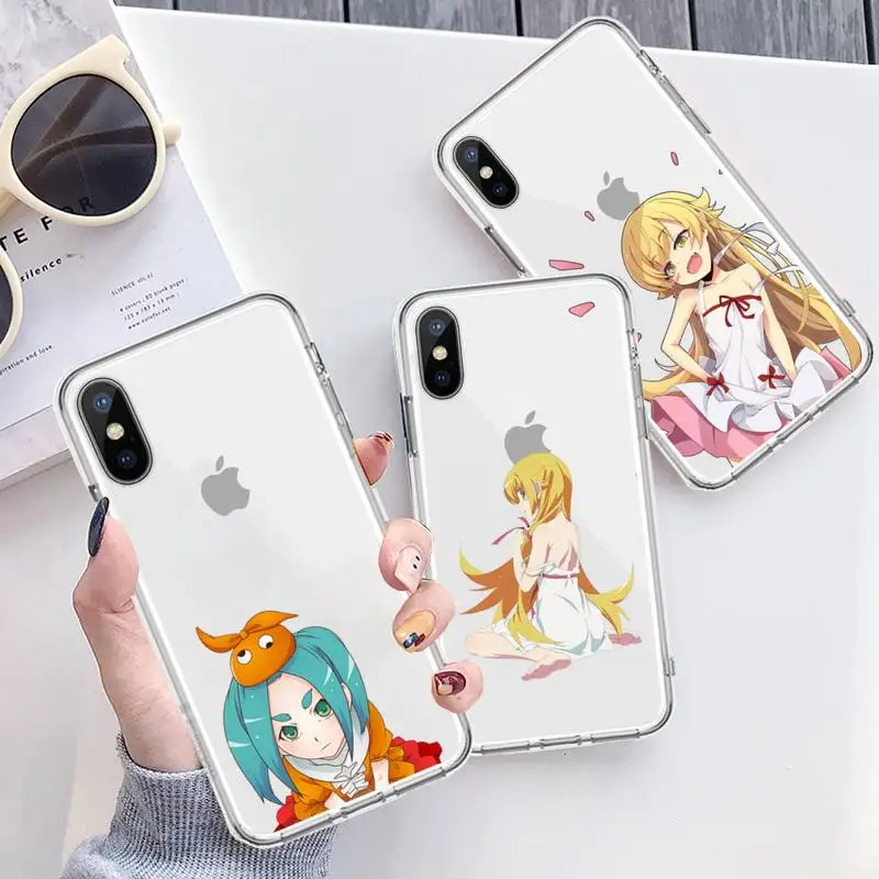 

Monogatari anime Phone Case Transparent for iPhone 6 7 8 11 12 s mini pro X XS XR MAX Plus