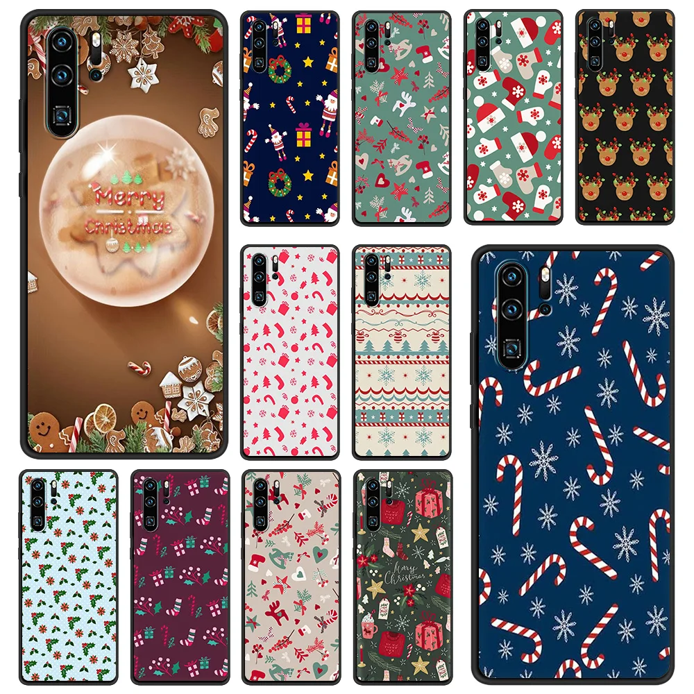 

Christmas NEW Year Luxury Silicone Phone Case for Huawei P20 P30 P40 Lite P20 P30 Pro P Smart Z Y6 Y7 2019 Cover Soft Shell TPU