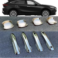 car accessories for toyota harrier venza 2020 2021 abs chrome car side door handle door bowl cover trim strip molding 8pcs