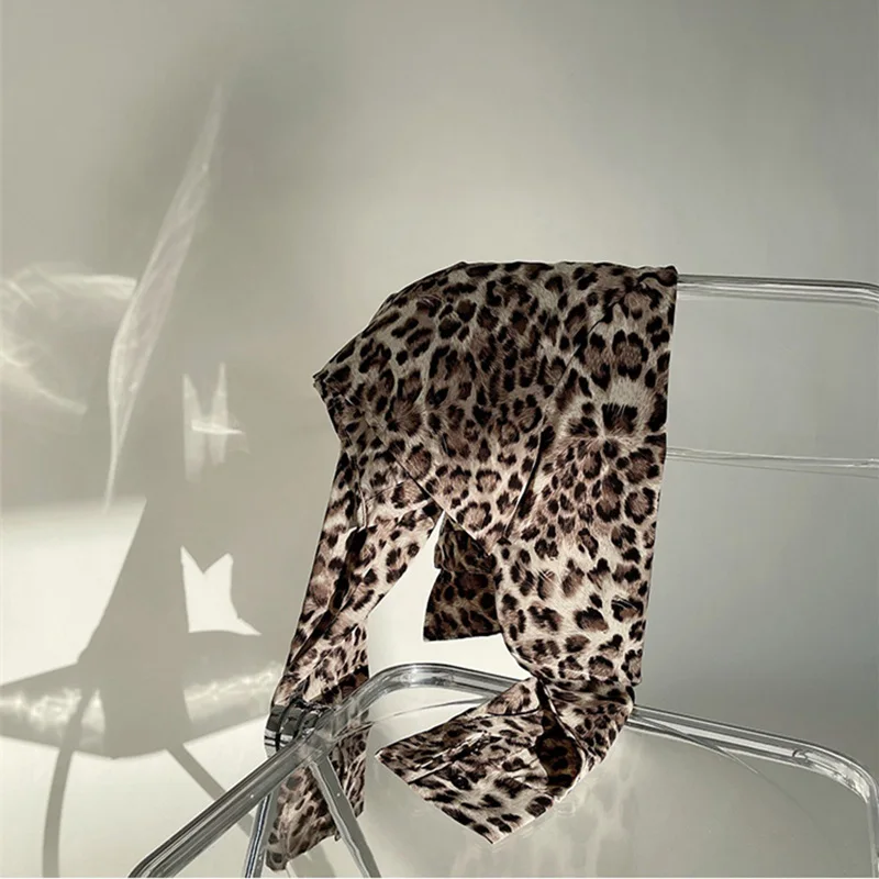 

2021 New Spring Elegant Leopard Print Shirt Sexy Button Vintage Blouse Turn Down Collar Office Ladies Shirt Female Casual Loose