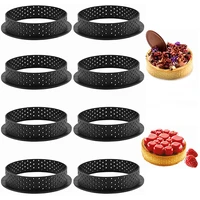 201051pcs perforated tart cake ring mousse dessert circle plastic molds kitchen fruit cookies pastry decoration cutting tools