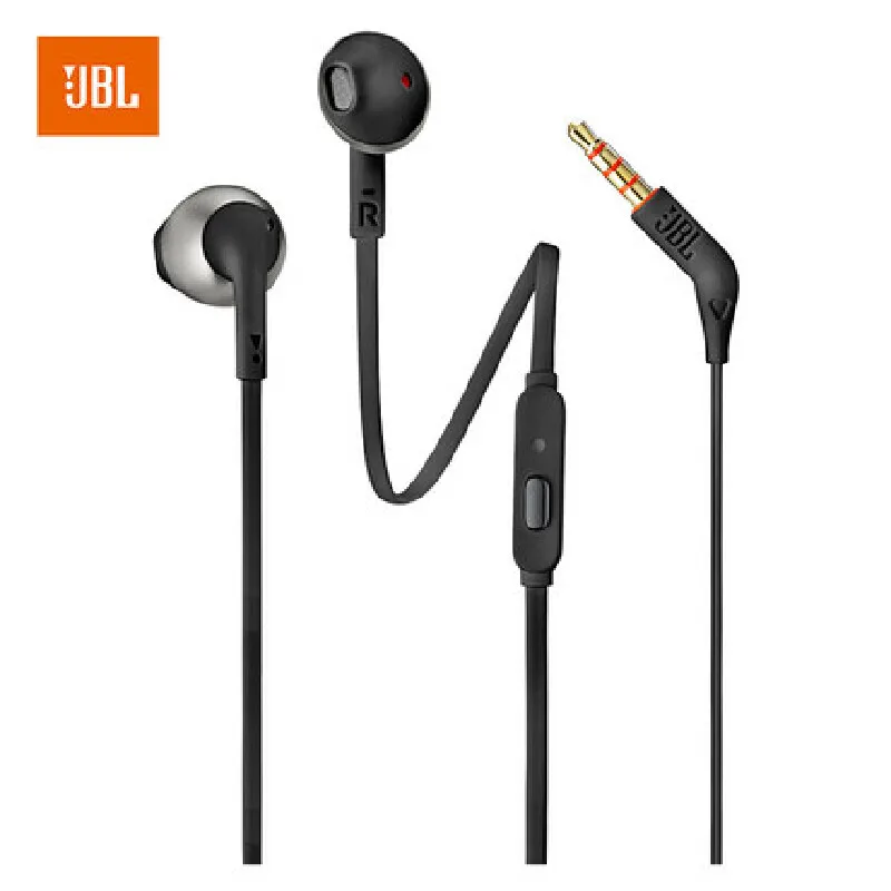 

JBL T205 earphone Earplug Semi-in-ear earphone For mobile phones and computers with wired earphone strap