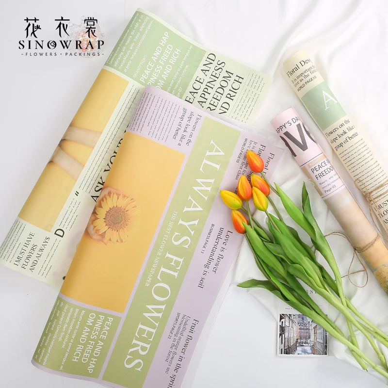 

Newest Design Gift Wrapping Paper Colorful Newspaper Wrapping Paper Flower