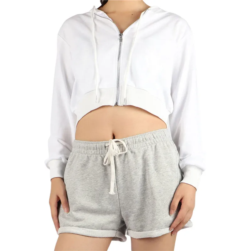 

Повседневные женские толстовки на молнии, свитшот с длинным рукавом, однотонные классические толстовки с кулиской, свободные толстовки бол...