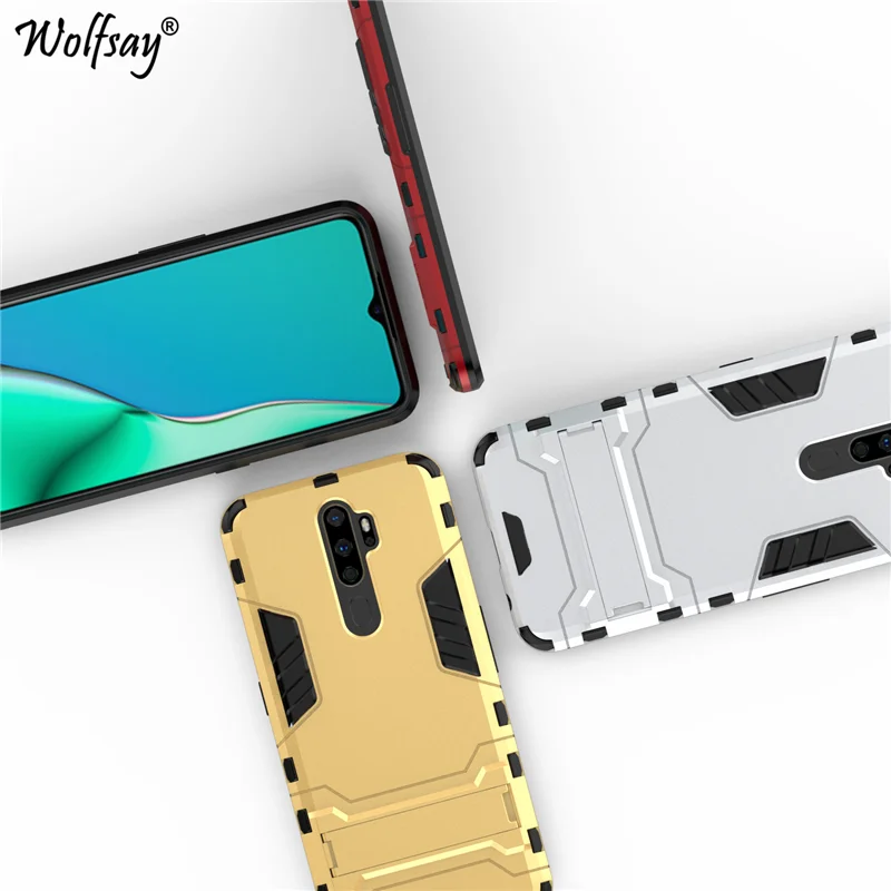 wolfsay for cover oppo a11x case 6 5 shockproof hybrid stand silicone armor back case for oppo a11x phone cover for oppo a11 x free global shipping