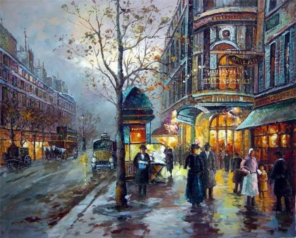 

Картина маслом T K-Рождественский лунный свет