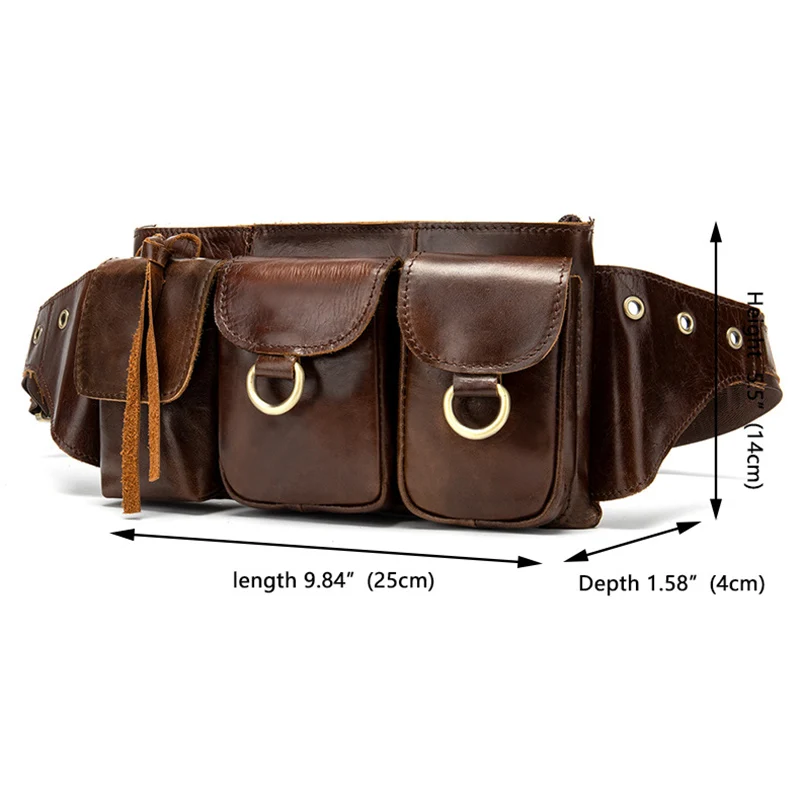 

Genuine Leather Men's Waist Bag Fashion Travel Shoulder Chest Pack for Male 2020 Fanny Pack Men Belt Bags Cigarette Phone Pouch
