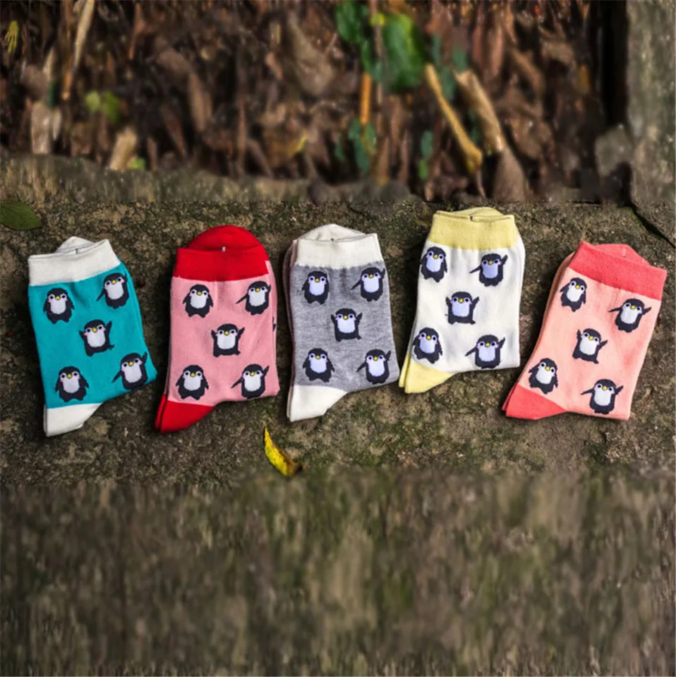 1 Pair Casual Cute Cartoon Penguin Animal Women Cotton Soft Socks Ankle Socks Lady Winter Autumn Warm Comfortable Sock