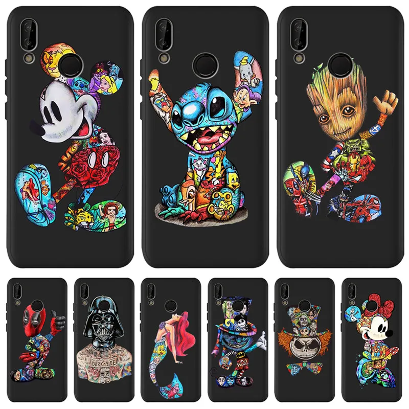 С Микки Маусом с изображением грута стежка marvel для huawei P8 P10 P20 P30 Коврики 10 20 Honor 8 8X 8C