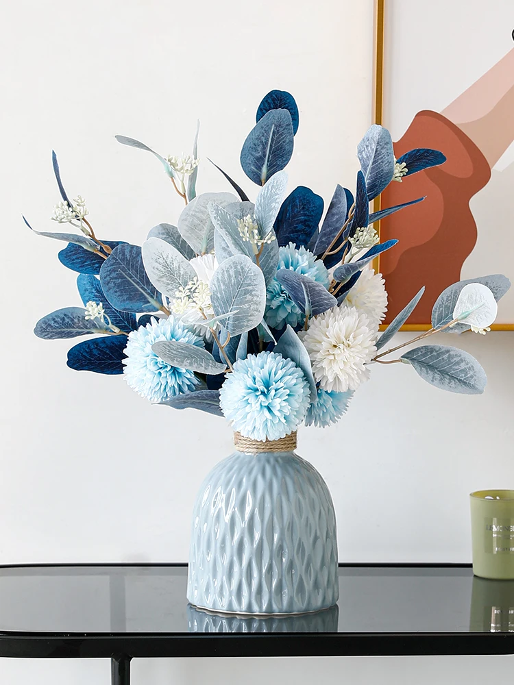 

TT Living Room TV Cabinet Decoration Light Luxury High-End Soft Decoration Home Hallway Wine Cabinet Decoration Fake Flower