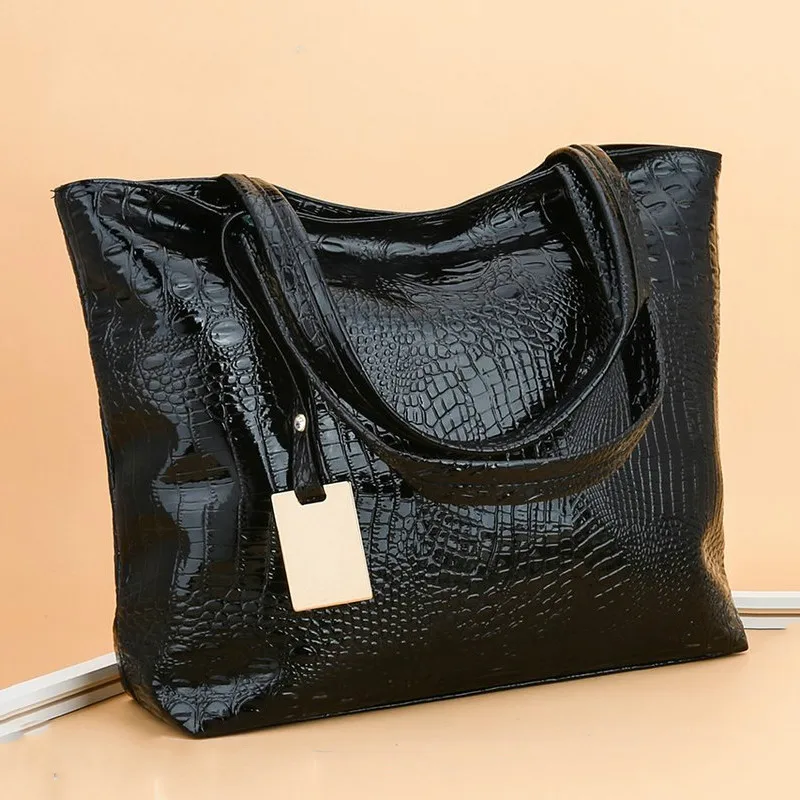 

Women PU Leather Handbags Crocodile Patten Ladies Shoulder Bag Large Capacity Fashion Women Crossbody Tote Bag Female