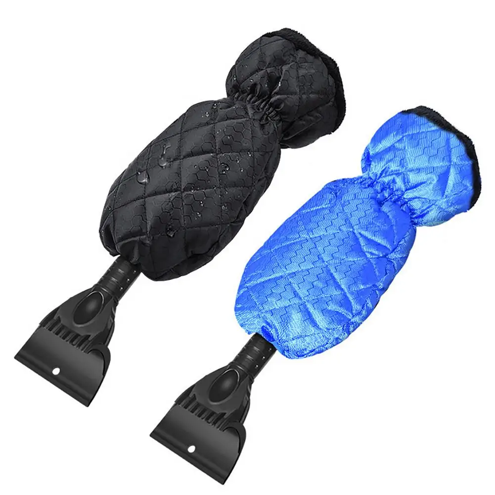 

Ice Scraper Mitt For Car - Waterproof Snow Remover Glove Lined Of Thick Soft Fleece - Telescopic Defrosting Deicing Shovel
