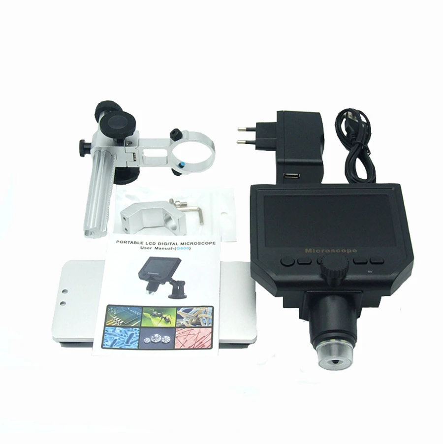 600x digital microscope electronic video microscope 4 3 inch hd lcd soldering microscope phone repair magnifier metal stand free global shipping