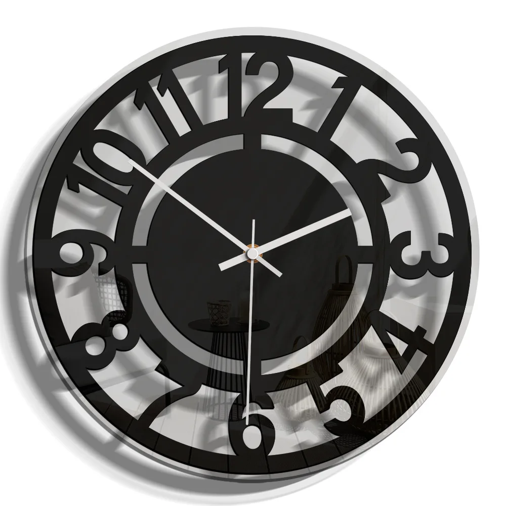 Современные настенные часы из черного акрилового материала в скандинавском