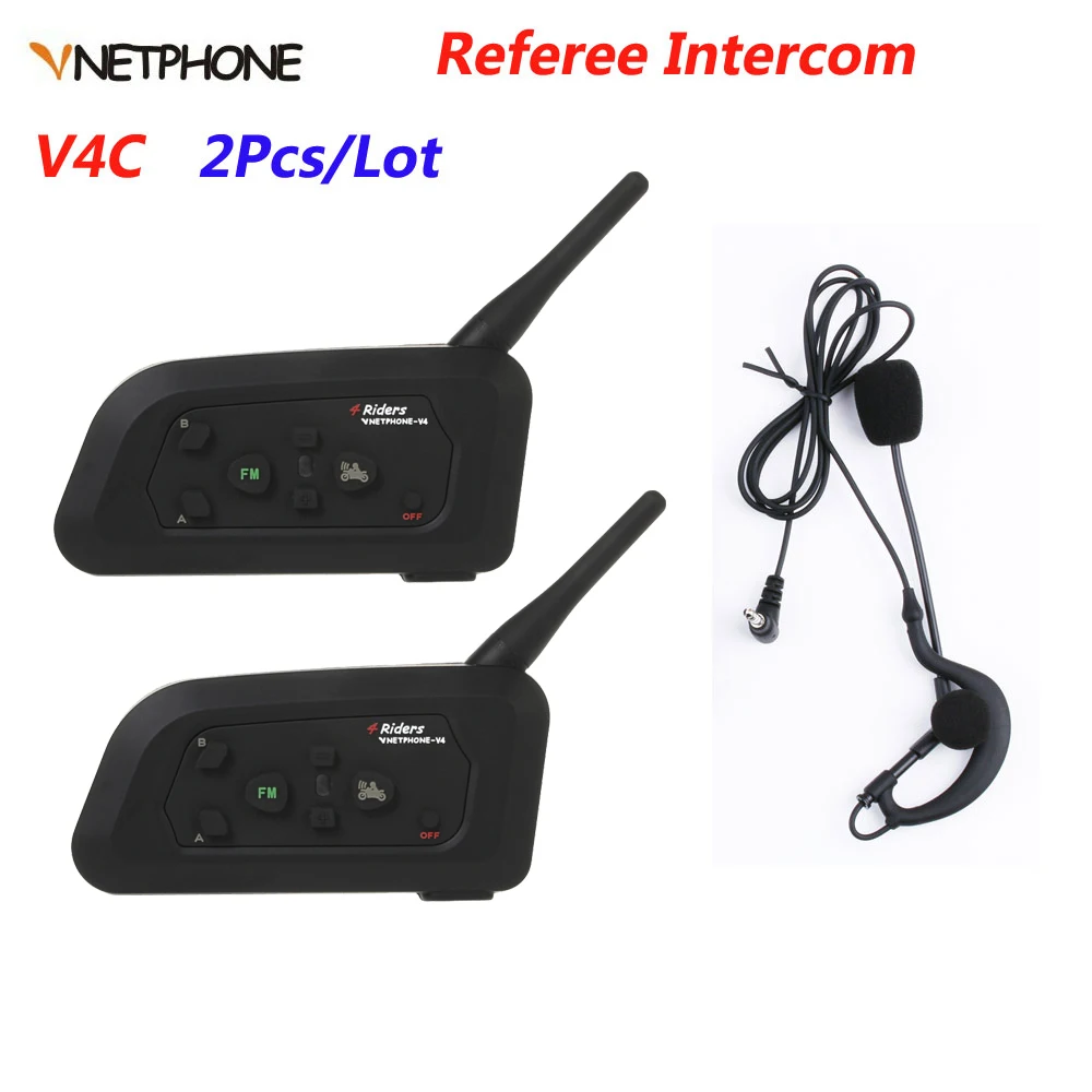 2 шт./лот Vnetphone V4C футбол рефери домофон гарнитура 1200 м полный дуплекс Bluetooth