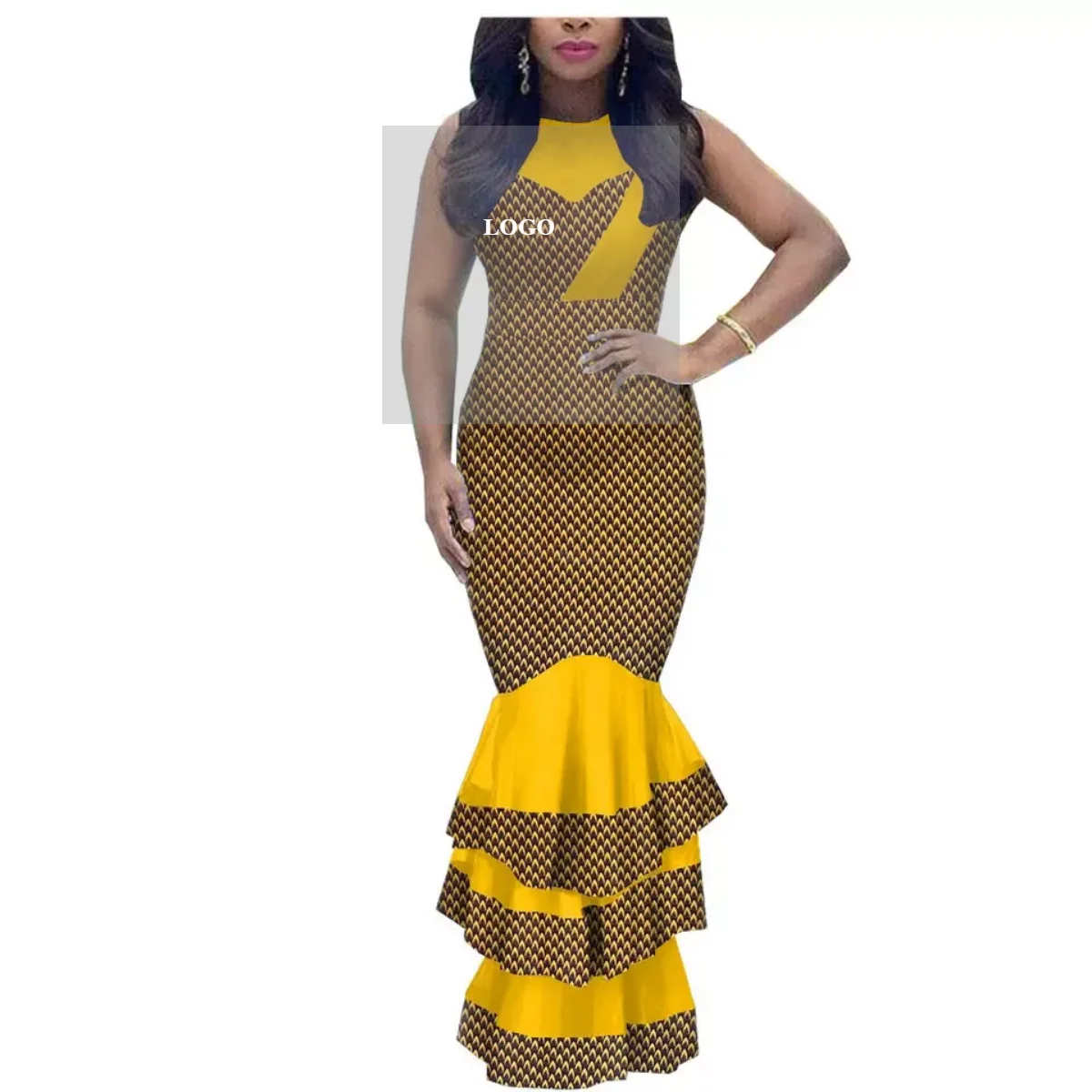

West Africa Fashion Women Clothing African Style Casual Dress Slim Short Sleeve Women Stitching Elegant Dress