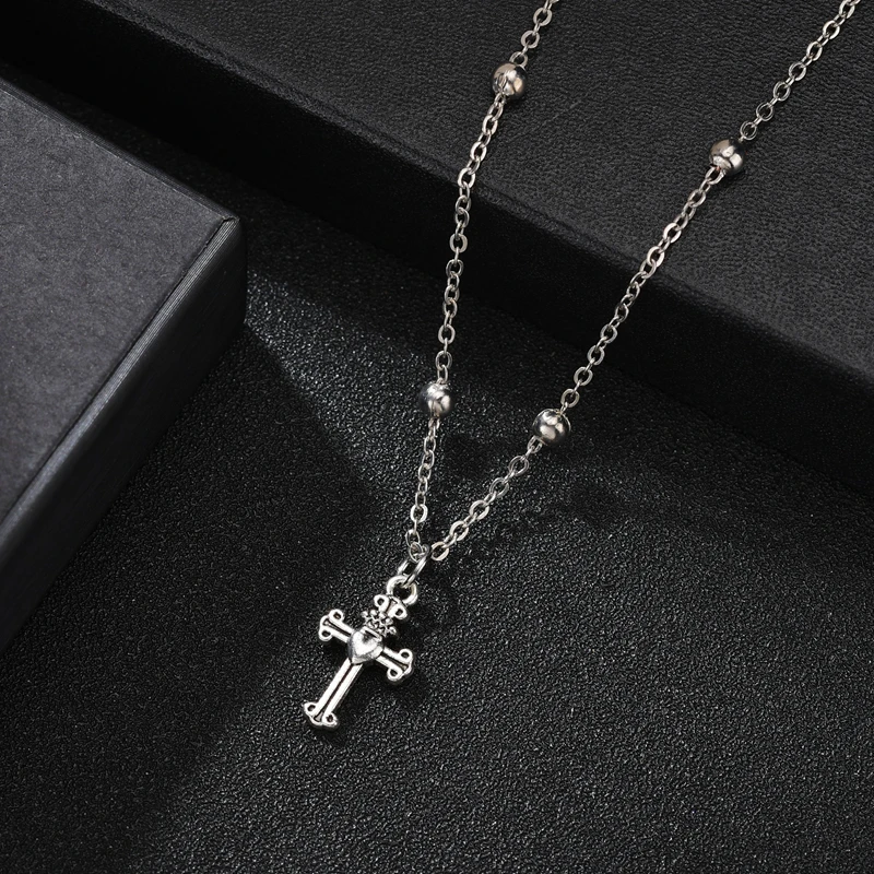 Простое металлическое ожерелье из бисера милое с кулоном в виде ладони для