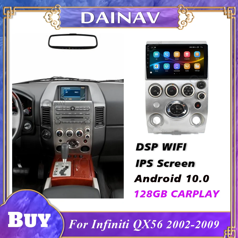 Автомагнитола 2 Din на Android 128 ГБ GPS-навигация для Infiniti QX56 2002-2009 проигрыватель DVD