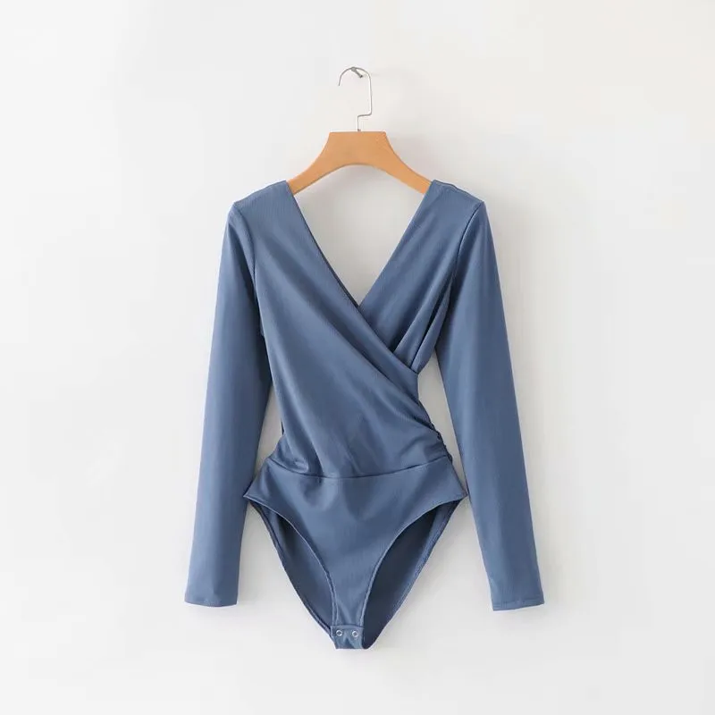 Женское боди с открытой спиной и длинным рукавом | Женская одежда