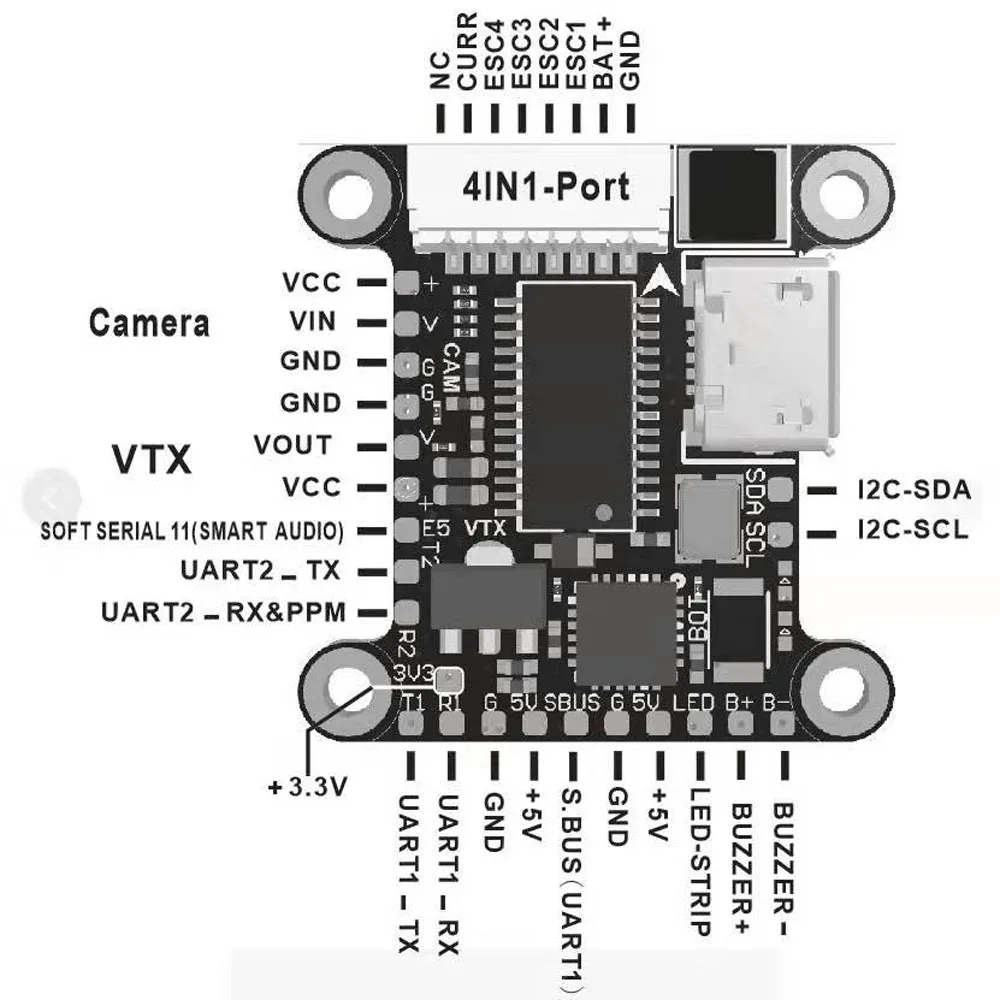 

TalonX F4 Mini Fly Stack F411 Flight Control Betaflight for micro Drone FPV