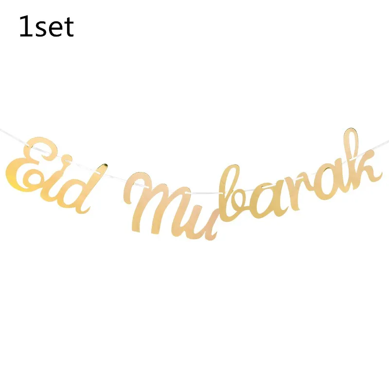 S02 1 комплект баннер «Happy Eid mubarak» Бумага висячий десерт торт топпера, конфетная Подарочная Коробки для исламский мусульманский ИД DIY вечерние деко принадлежности - Цвет: S02