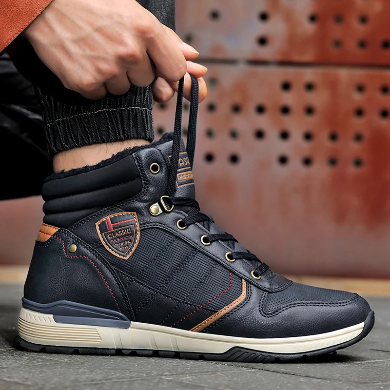 

SENTA 2019 Big Size Winter shoes Men Boots Anti-Skidding Waterproof Shoes Plush Snow Boots Men Shoes Comfy Durable Outsole