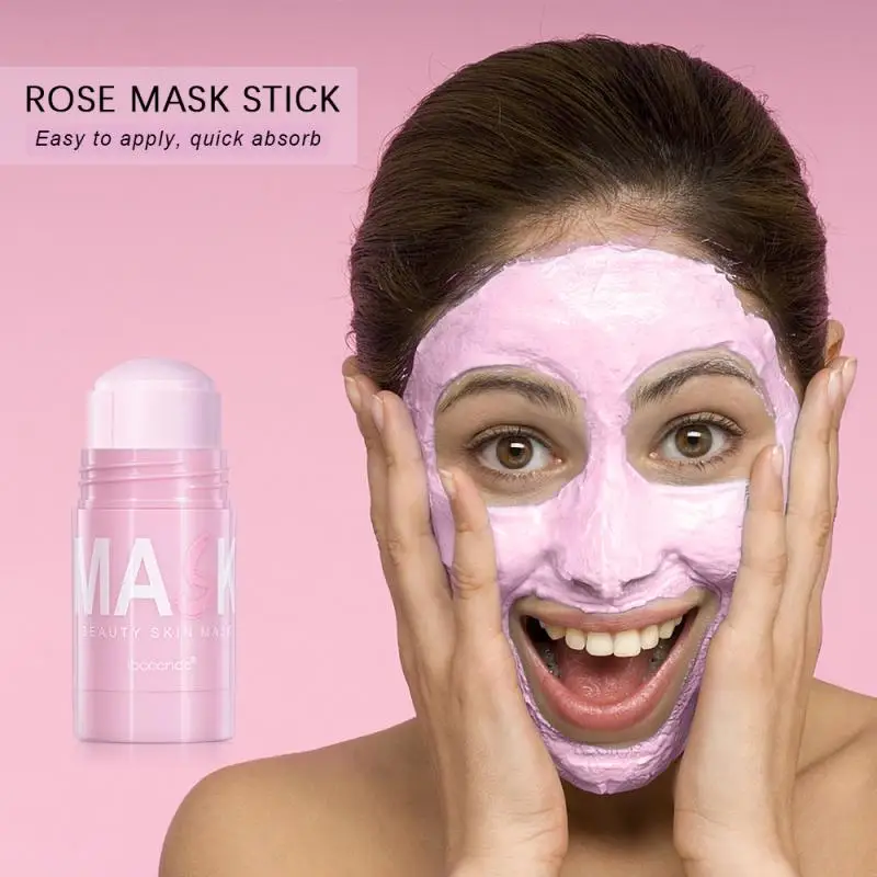 

Rose Solid Smearing Mask Stick Refreshing And Cleansing Facial Skin Moisturizing Cleansing Mud Mask Stick Beauty Care TSLM1