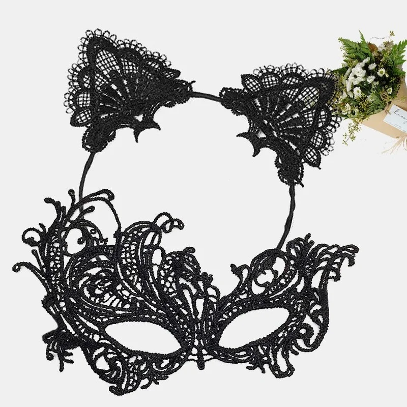 Черные Кружевные маски для маскарада выпускного вечера бала венецианская