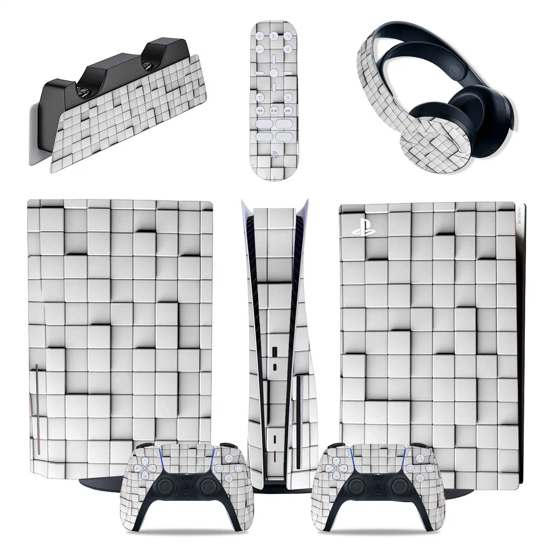 

PS5 Skin Sticker for Console and 2 Controllers Full Wrap Vinyl Decal Protective Cover Faceplate #0765