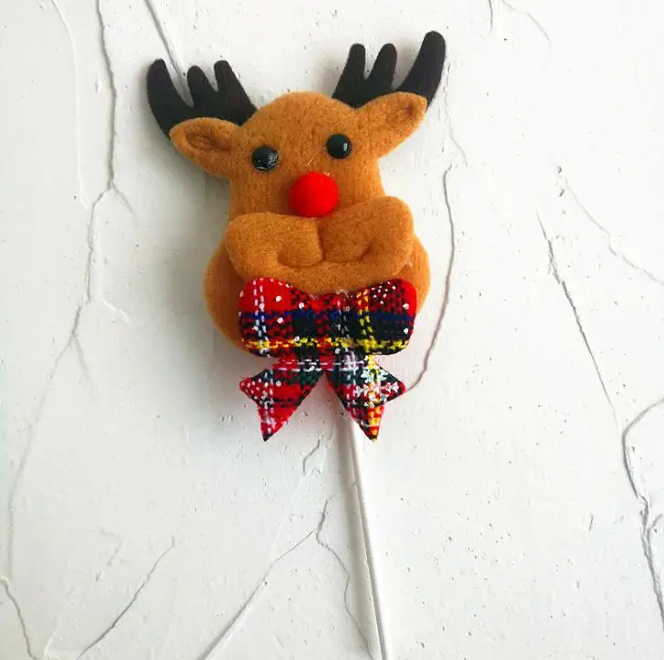 1 шт. Милая блестящая Рождественская елка звезда Лось плюшевый шар капкейк Топпер