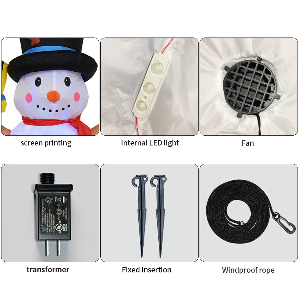 1 2 м Рождество Снеговик светодиодный свет надувная кукла метла Обложка зимние