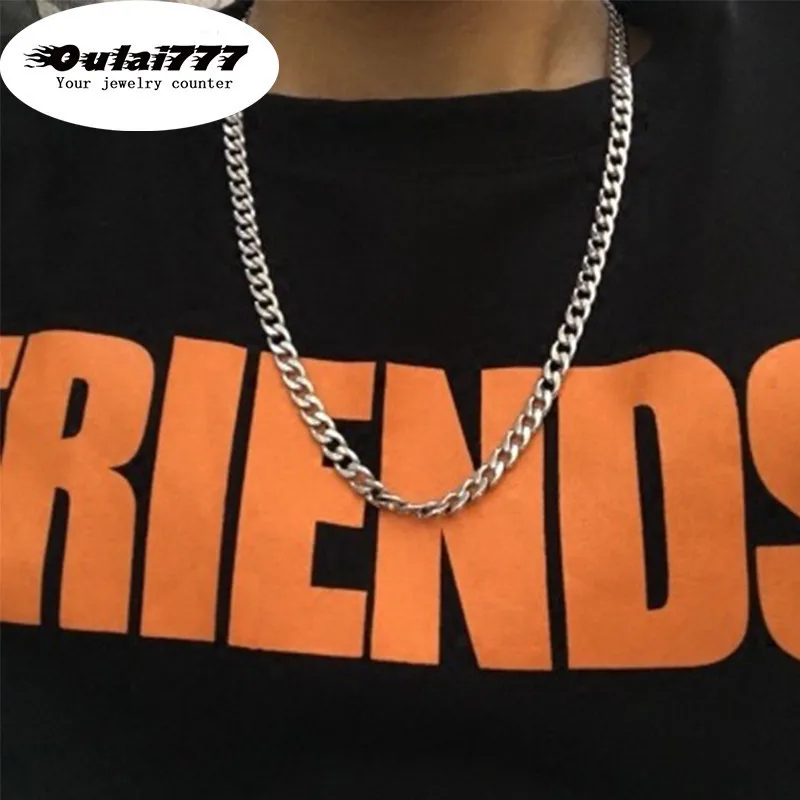 

oulai777 men's necklaces stainless steel pride Steel color necklace Europe and America Male accessories chains necklace fashion