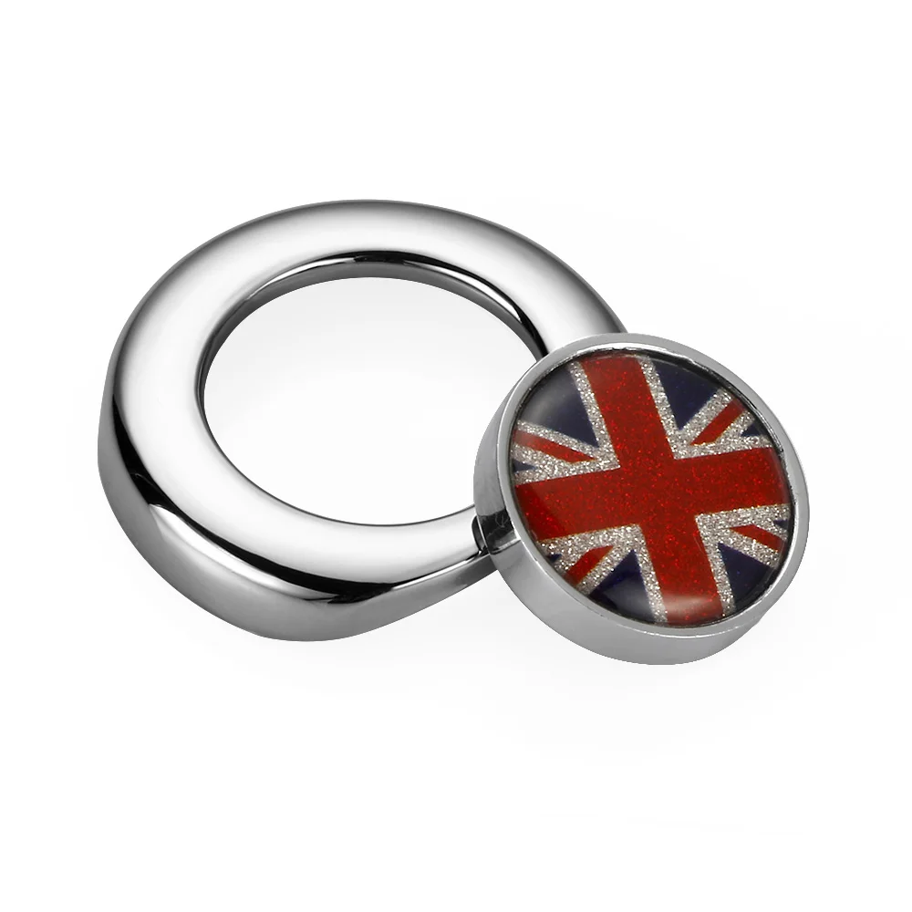 Red union Silver Автомобильный Стайлинг внутренний выключатель зажигания Кнопка Стикеры для Mini Cooper, Countryman, Clubman R55 R56 R57 R58 R59 R60 R61 аксессуары - Название цвета: Red union Silver