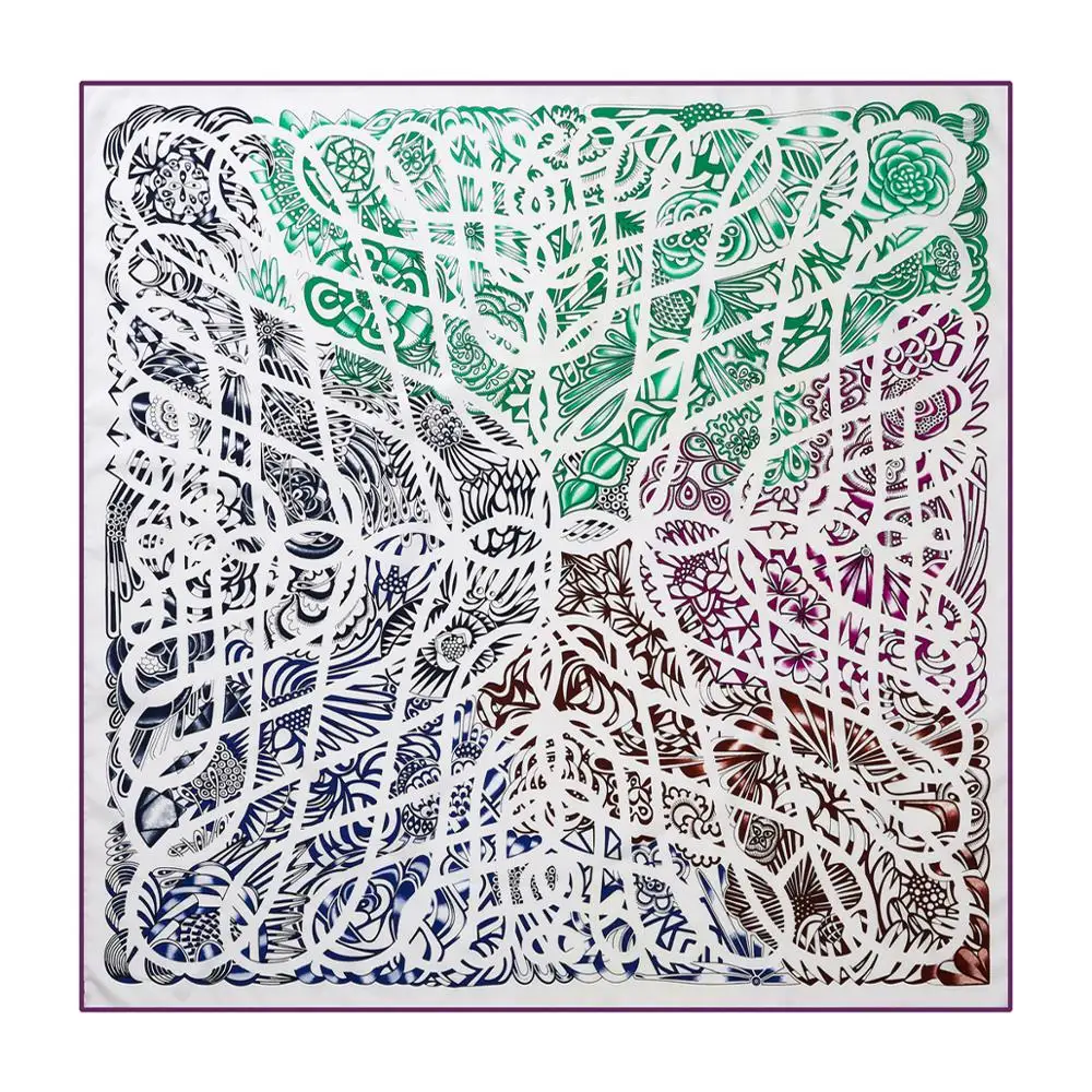 90 см ручной работы скрученный Шелковый квадратный шарф роскошный бренд хиджаб