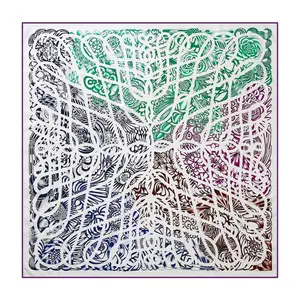 Квадратный шелковый шарф ручной работы, 90 см