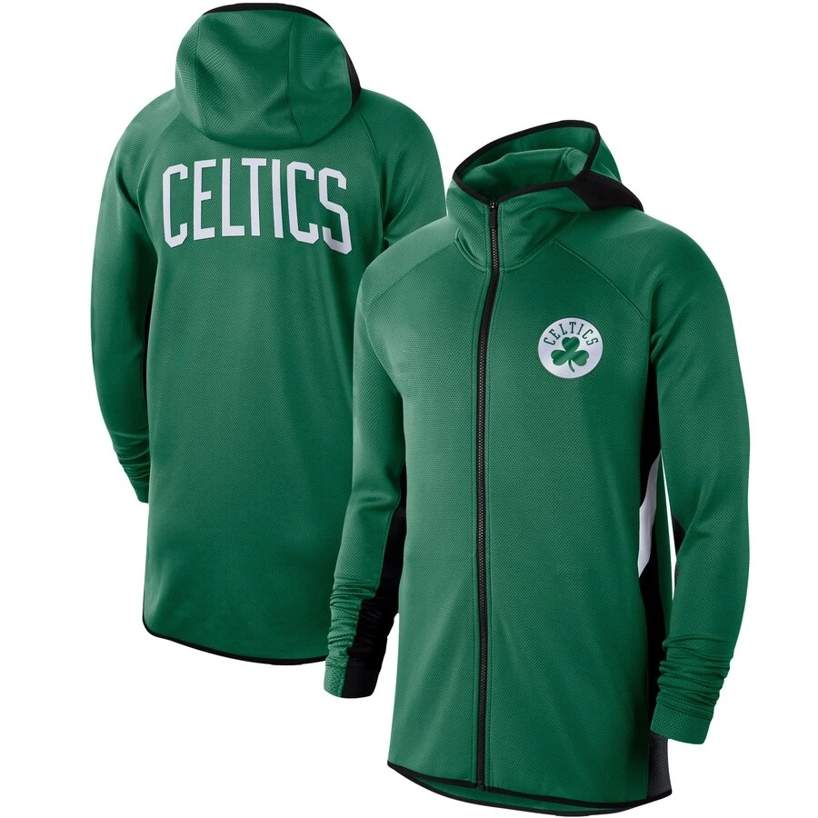 

Men Boston Sweatshirts Celtics Kelly Green jackets coat Showtime Therma Flex Performance Full-Zip Outdoor Hoodie for Jacket