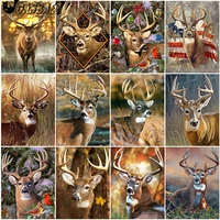 diamond painting deer in the jungle 5d diy wall art beautiful scenery sticker diamond embroidery inlaid room decoration gift
