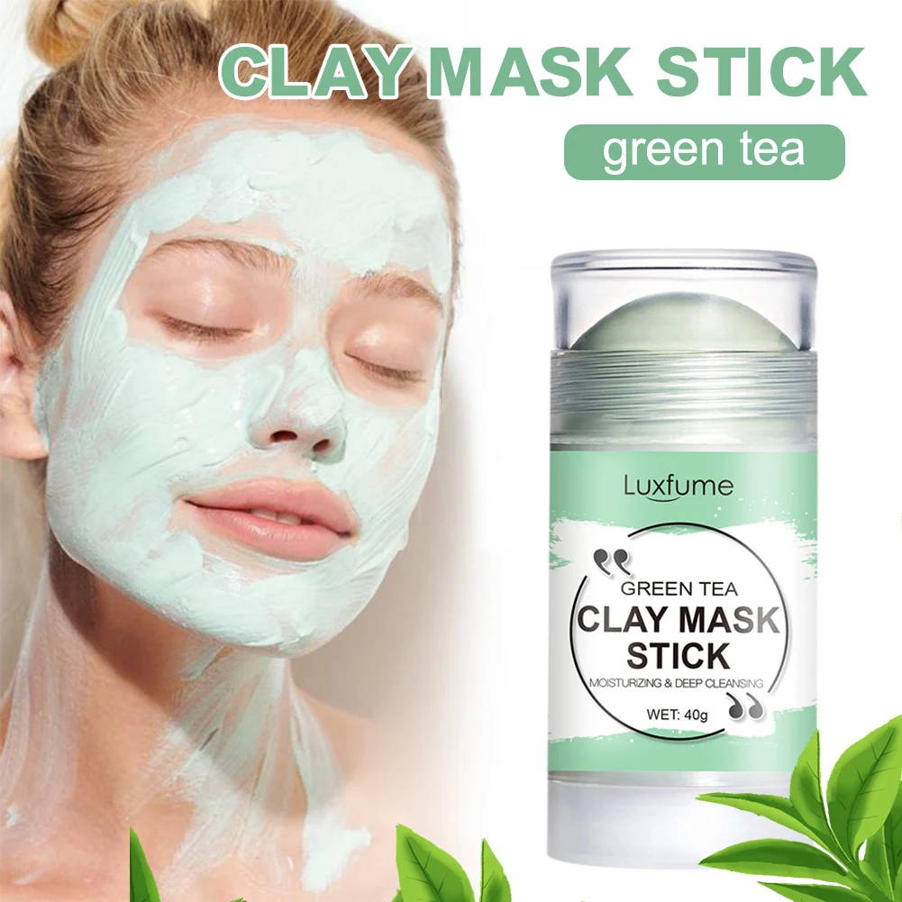 

Green Tea Purifying Clay Mask Stick Deep Cleansing Nourishing Oil Control Face Mask for All Skins Green Tea/Watermelon/ Turmeric