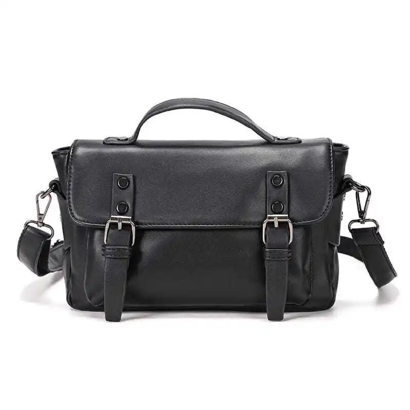 

Vintage Square Messenger bag 2021 Fashion New High quality PU Leather Men Designer Handbag Portable Shoulder Satchel Bag Purses