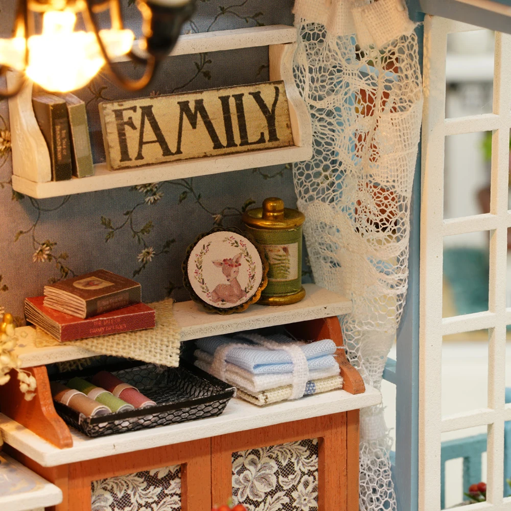 3D DIY деревянный миниатюрный кукольный домик мини дом для комнаты ремесло со