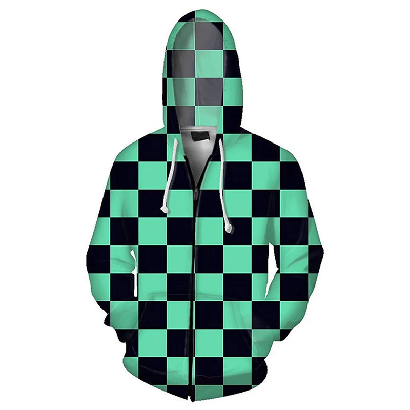 Толстовка для косплея камадо танджиро из аниме рассекающий демонов толстовка с 3D