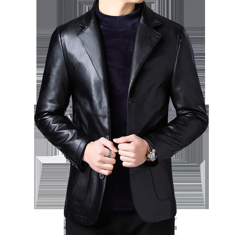 

Thoshine Spring Autumn PU Leather Jacket Mens Slim Fit Fashion Jackets Coat Man Black Superior Quality Outwear Tops Luxury