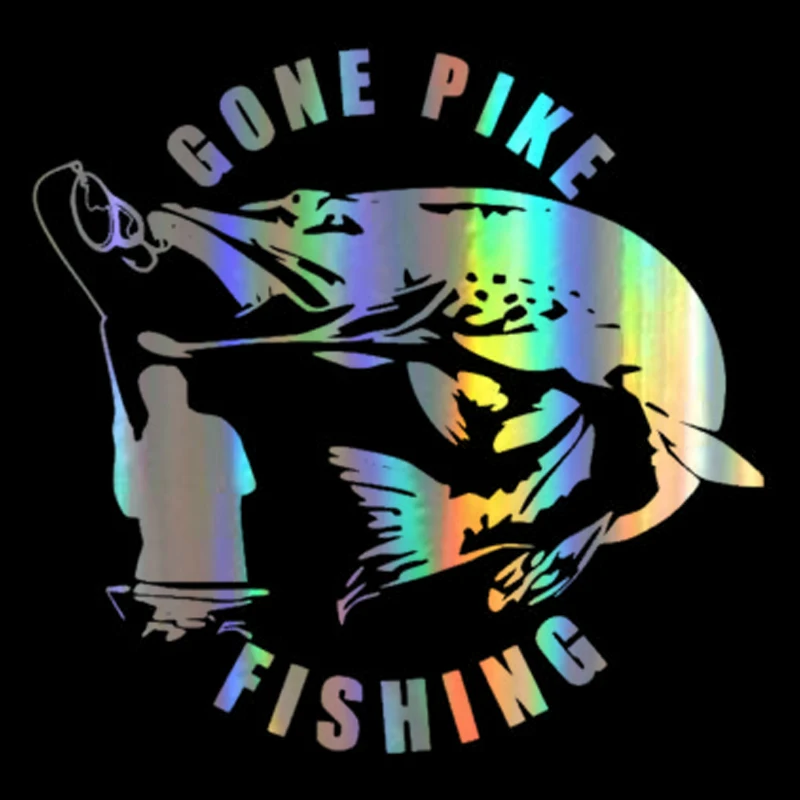 

Personality Reflective Gone Pike Fishing Fashion Car Sticker Decal Fashion Motorcycle Car Decorative Vinyl Apply To Car Window