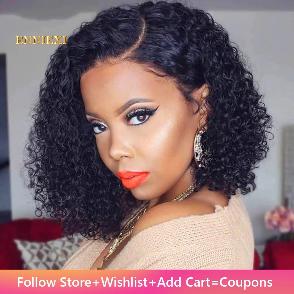 

Jerry Curly 4x4 Lace Front Wig Short Bob Frontal Human Hair Wigs Deep Wave Brazilian Remy Pre Plucked 4x4 Closure 150% Density