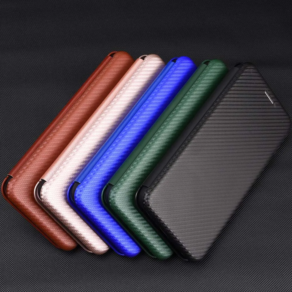 

Carbon fibre Flip phone case for Huawei P40 / P40 lite / P40pro / P40 Lite E / P30 lite pro thin back Cover magnet Coque fundas
