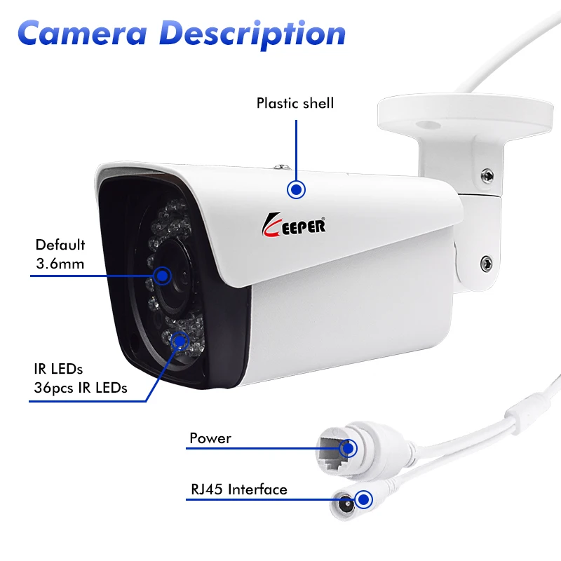 Хранитель H.265 POE 5MP IP камера наружная Водонепроницаемая CCTV HD 1944P сетевая цилиндрическая камера 3,6 мм широкоугольный объектив P2P Onvif