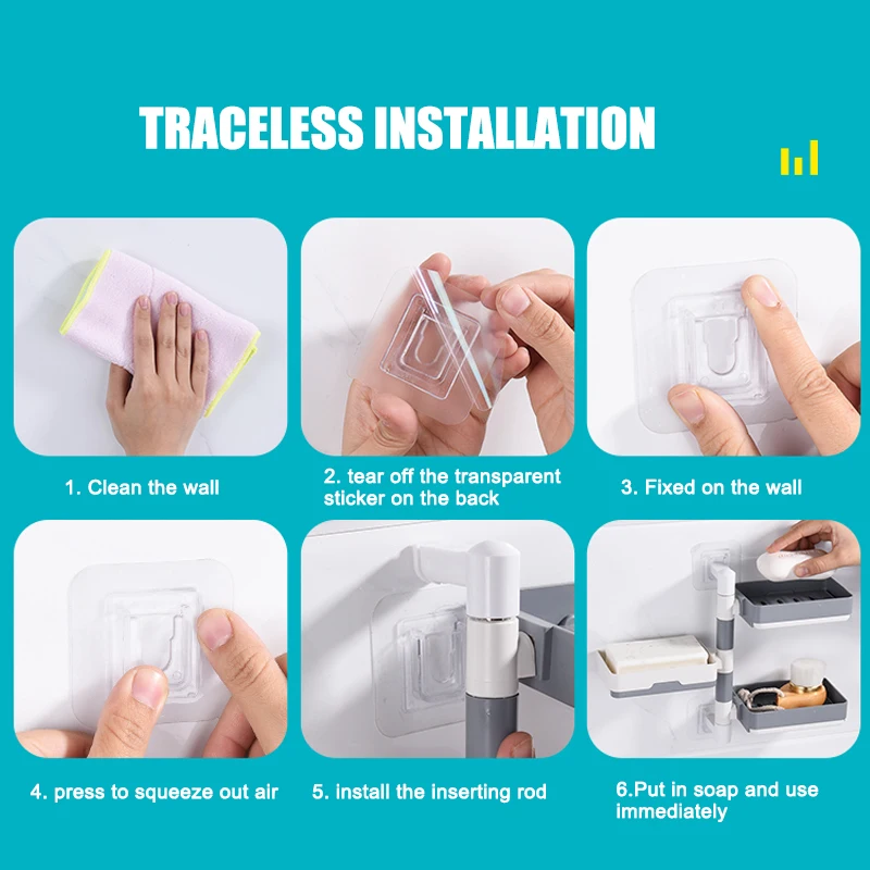 

Wall Mount Rotatable Soap Holder Super Powerful Self-Adhesive Soap Dish Holder for Bathroom Shower and Kitchen @LS